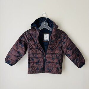 Baby Gap Disney Lightweight Puffer Jacket 5T Quilted Woodsy Brown Mickey Mouse
